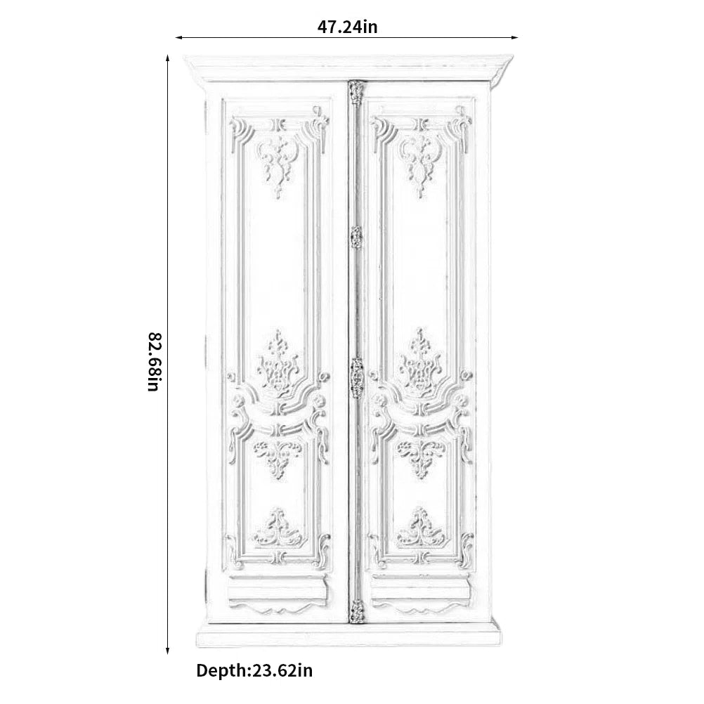 White Vintage Oak Wardrobe