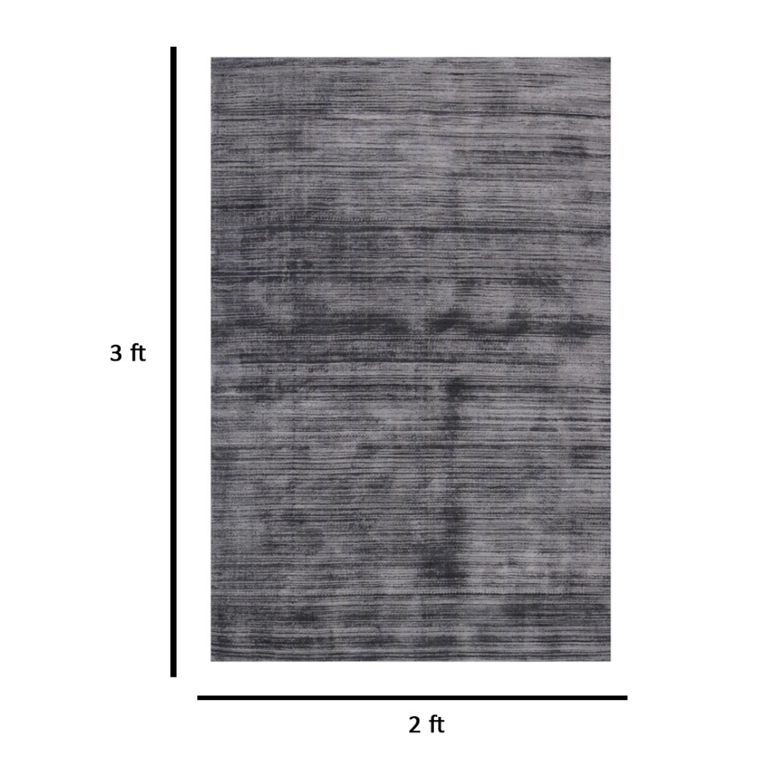 Affinity Solid Pattern Hand Woven  Rectangle Anti-Skid Designer Carpet, Prayer Rug For Office Cabins, Small Living Spaces - 2'x3'
