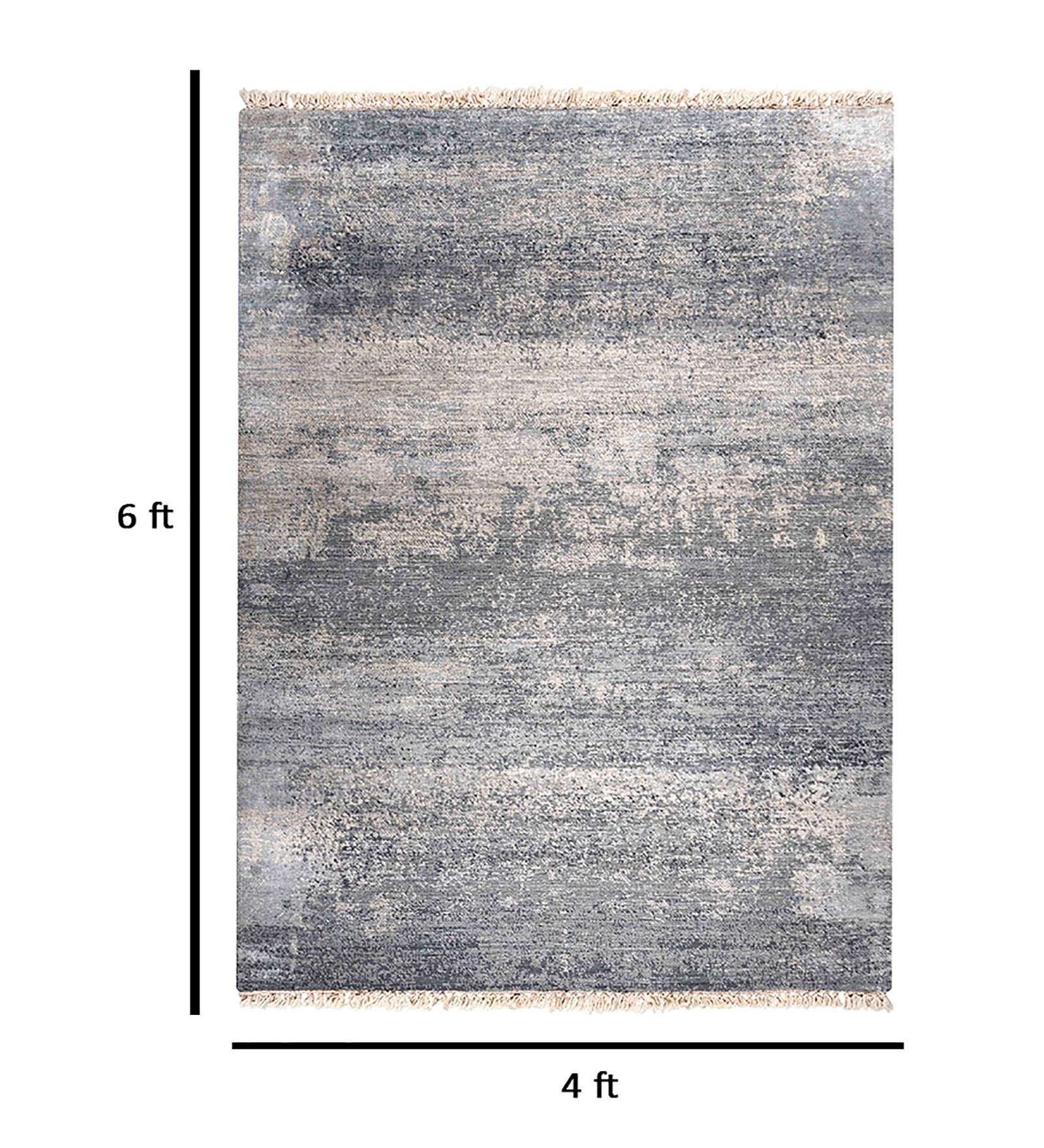 Dazzle Modern Pattern Hand Knotted  Rectangle Anti-Skid Designer Carpet, Prayer Rug For Office Cabins, Small Living Spaces - 4'x6'