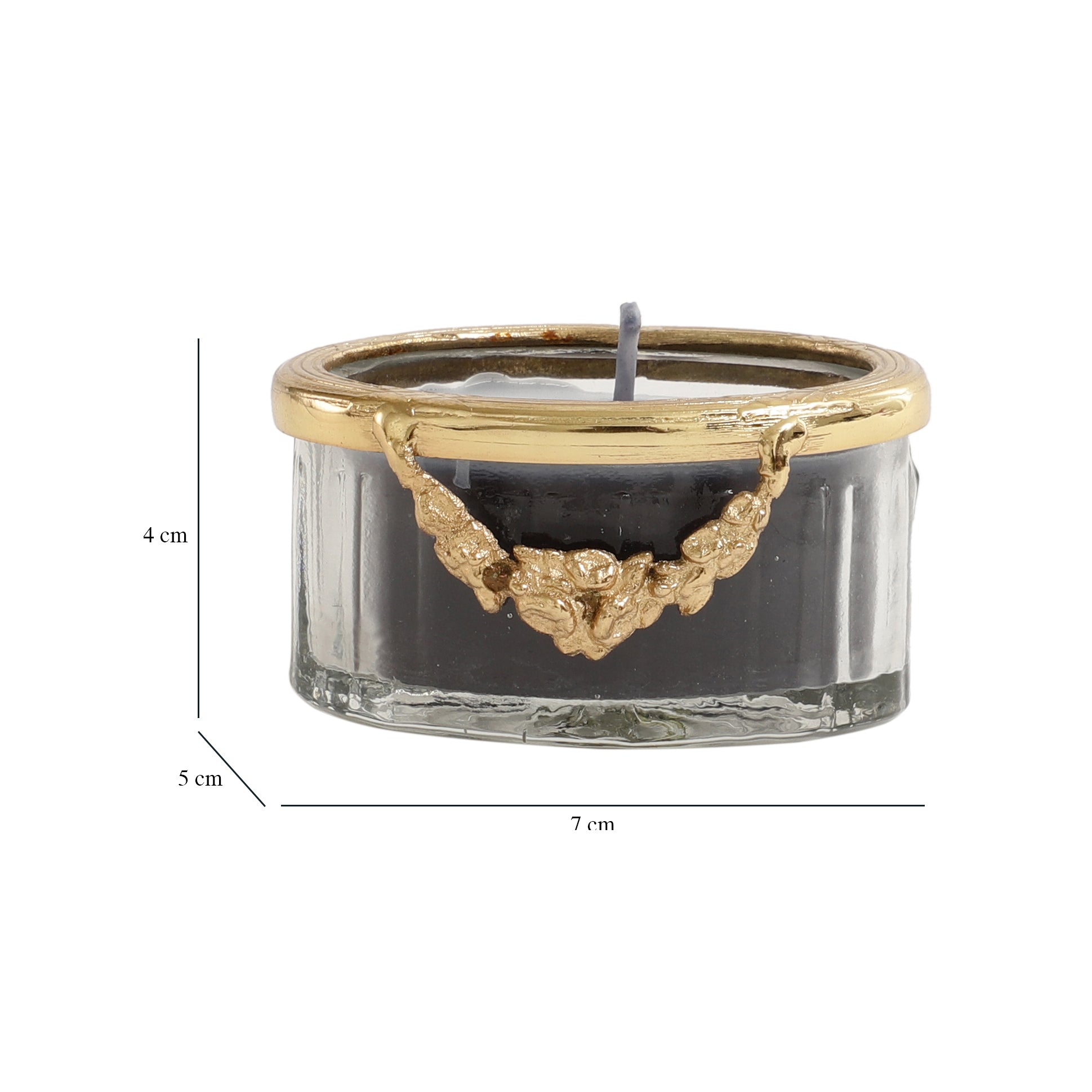 ocean breeze blue Scented candle jar with Golden ring