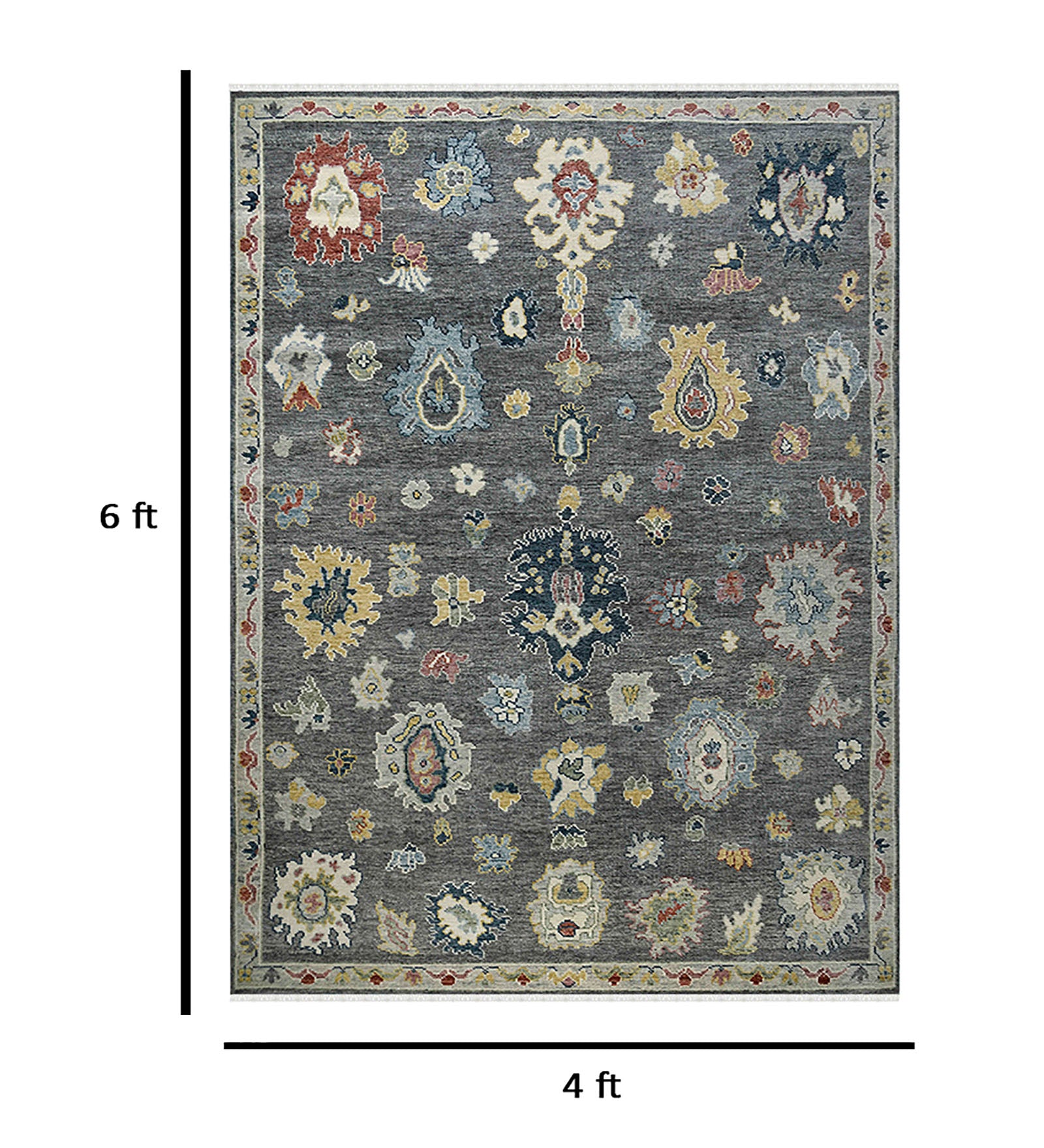 Jaigarh Traditional Pattern Hand Knotted  Rectangle Anti-Skid Designer Carpet, Prayer Rug For Office Cabins, Small Living Spaces - 4'x6'