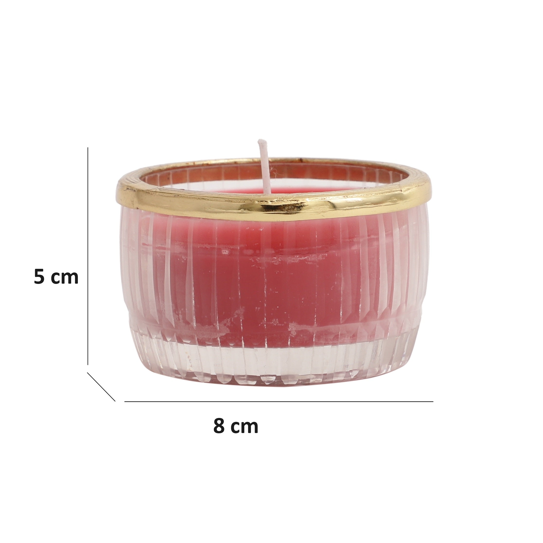 cherry blossom red scented candle glass jar with Golden ring