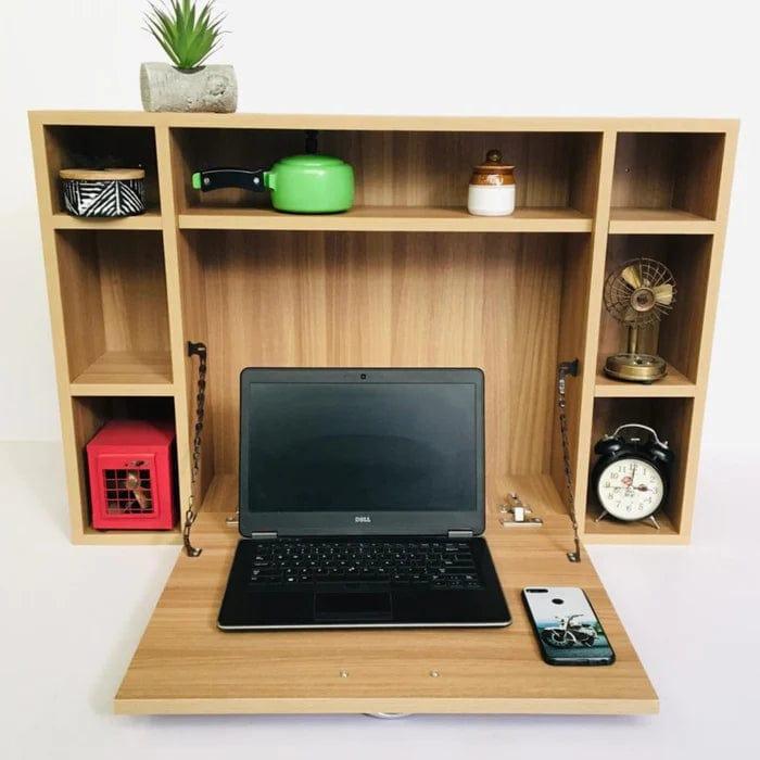 Wall-Mounted Floating Table Laptop Home Office Desk With Drawer - Ouch Cart 