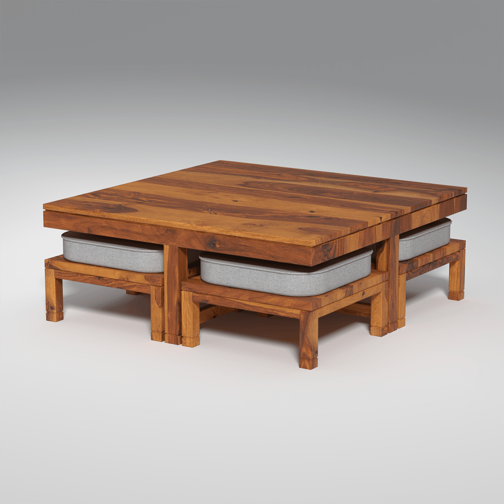 Phin Sheesham Wood Coffee Table in Light Honey Finish