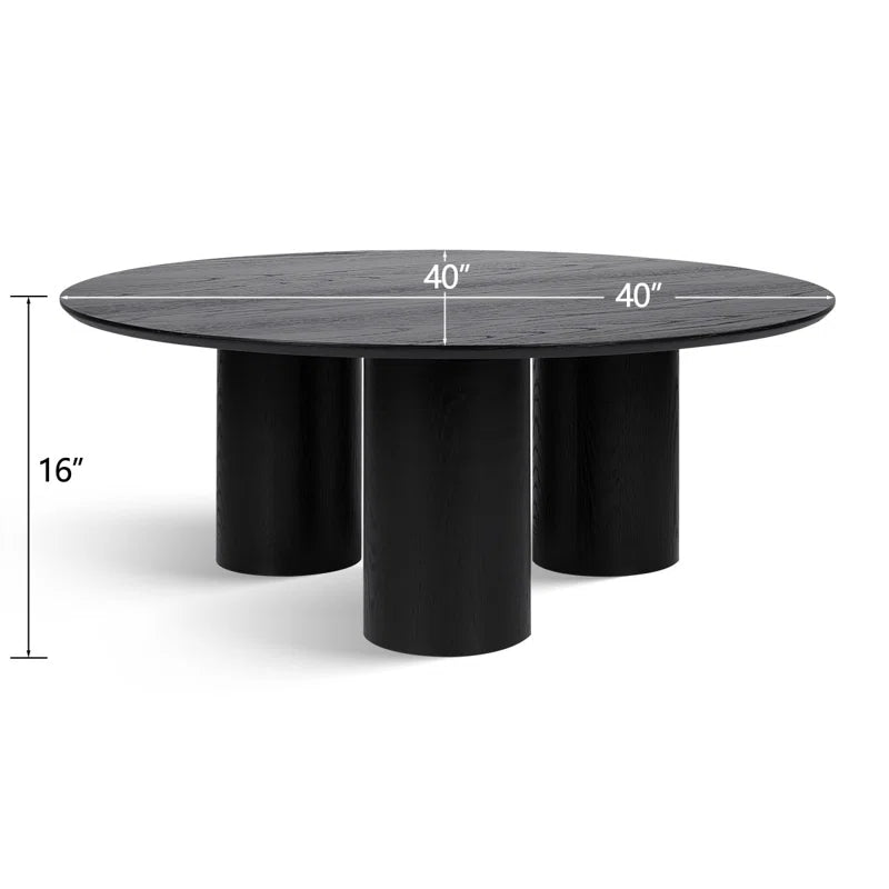 40" Drum With 3 Legs Pedestal Round Coffee Table