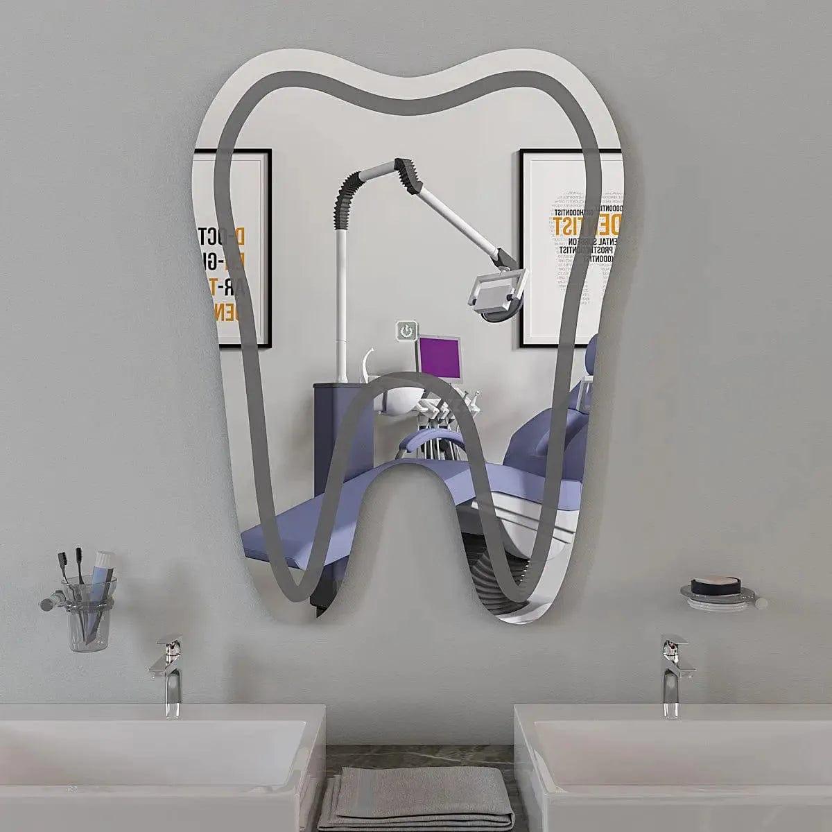 Tooth-Shaped LED Mirror for Dentist Office - Ouch Cart 