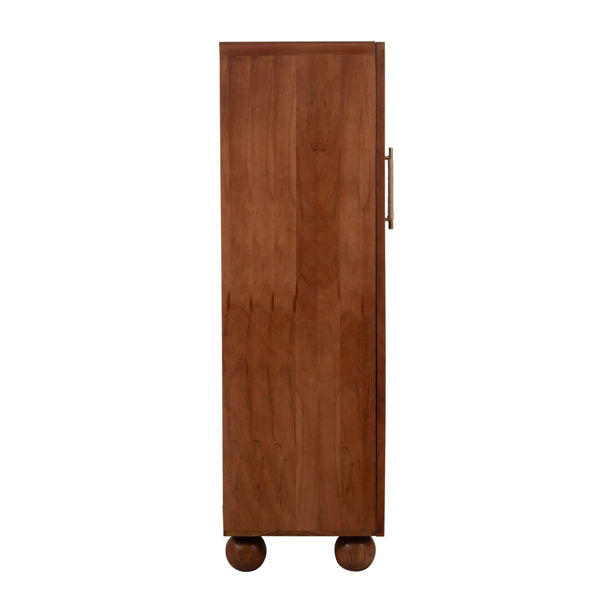 Neutral Modern 60" Acacia Wood Armoire, Brown, Rectangle - 40" x 18" x 60"