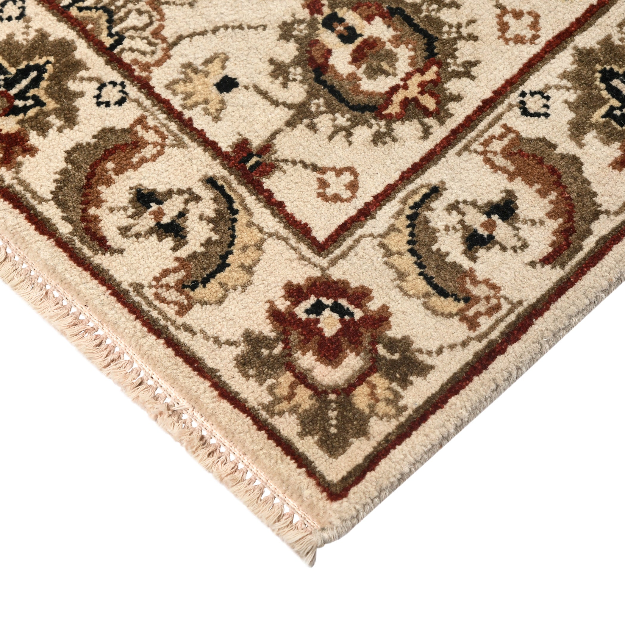 Luxor Classic Pattern Hand Knotted  Rectangle Anti-Skid Designer Carpet, Prayer Rug For Office Cabins, Small Living Spaces - 2'X3'