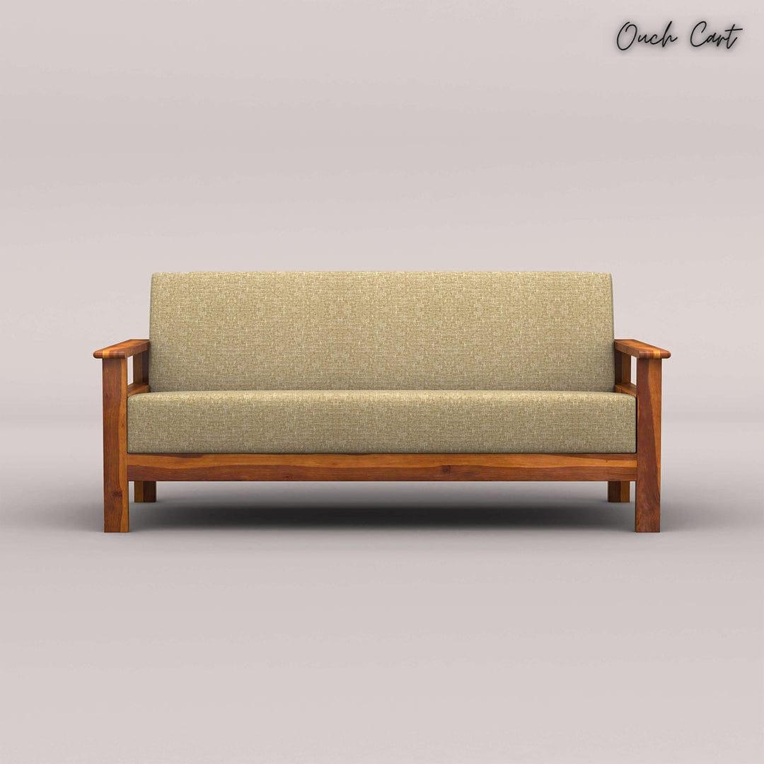 EDWIN 3+1+1 WOODEN SOFA SET (HONEY FINISH) - Ouch Cart 
