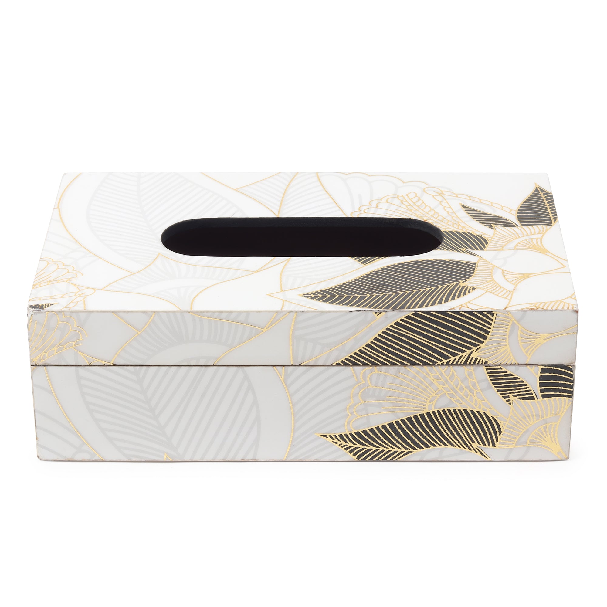 Ivory Noir Bloom Tissue Box
