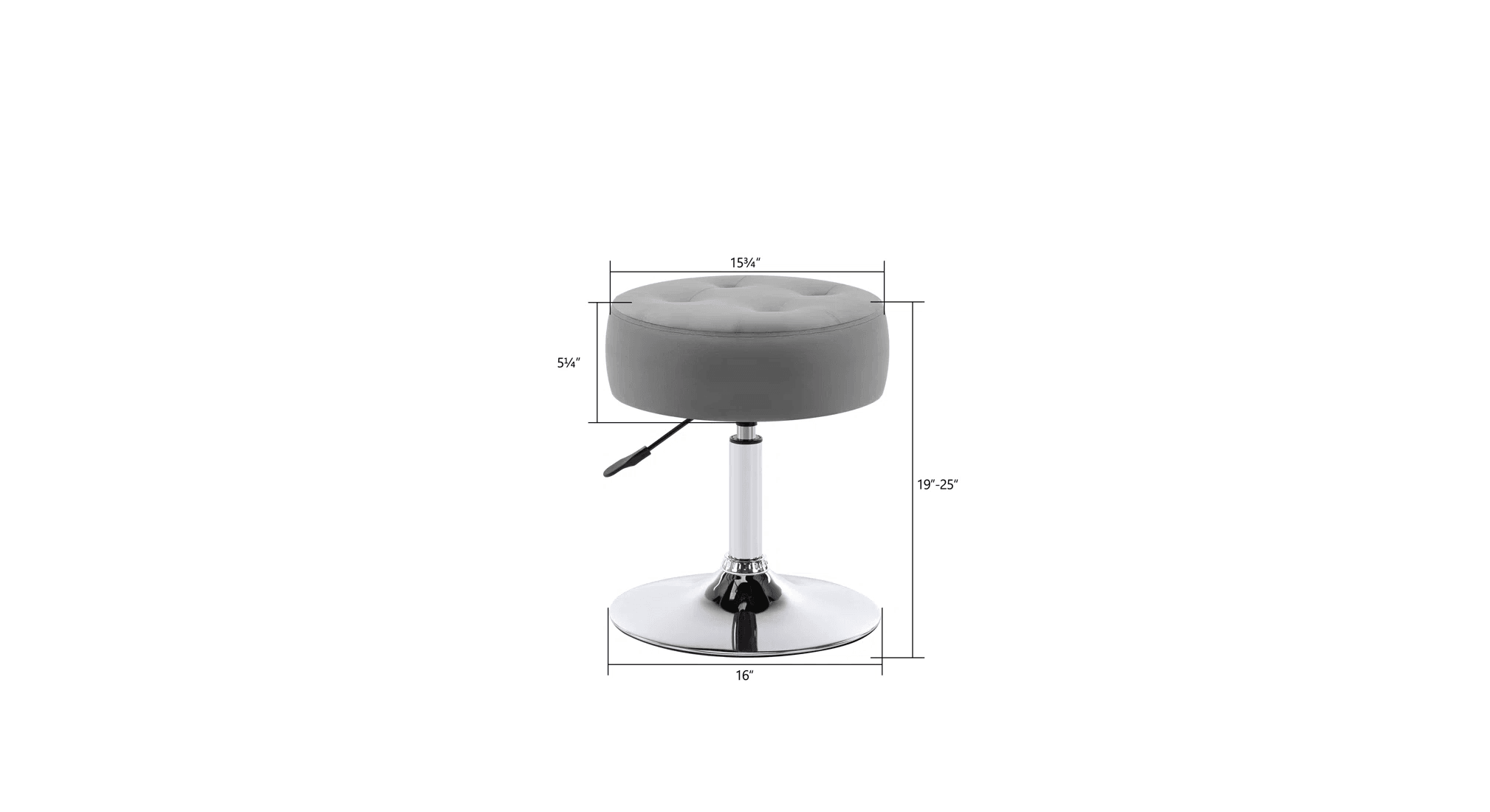 DERIA VANITY STOOL GREY - Ouch Cart 