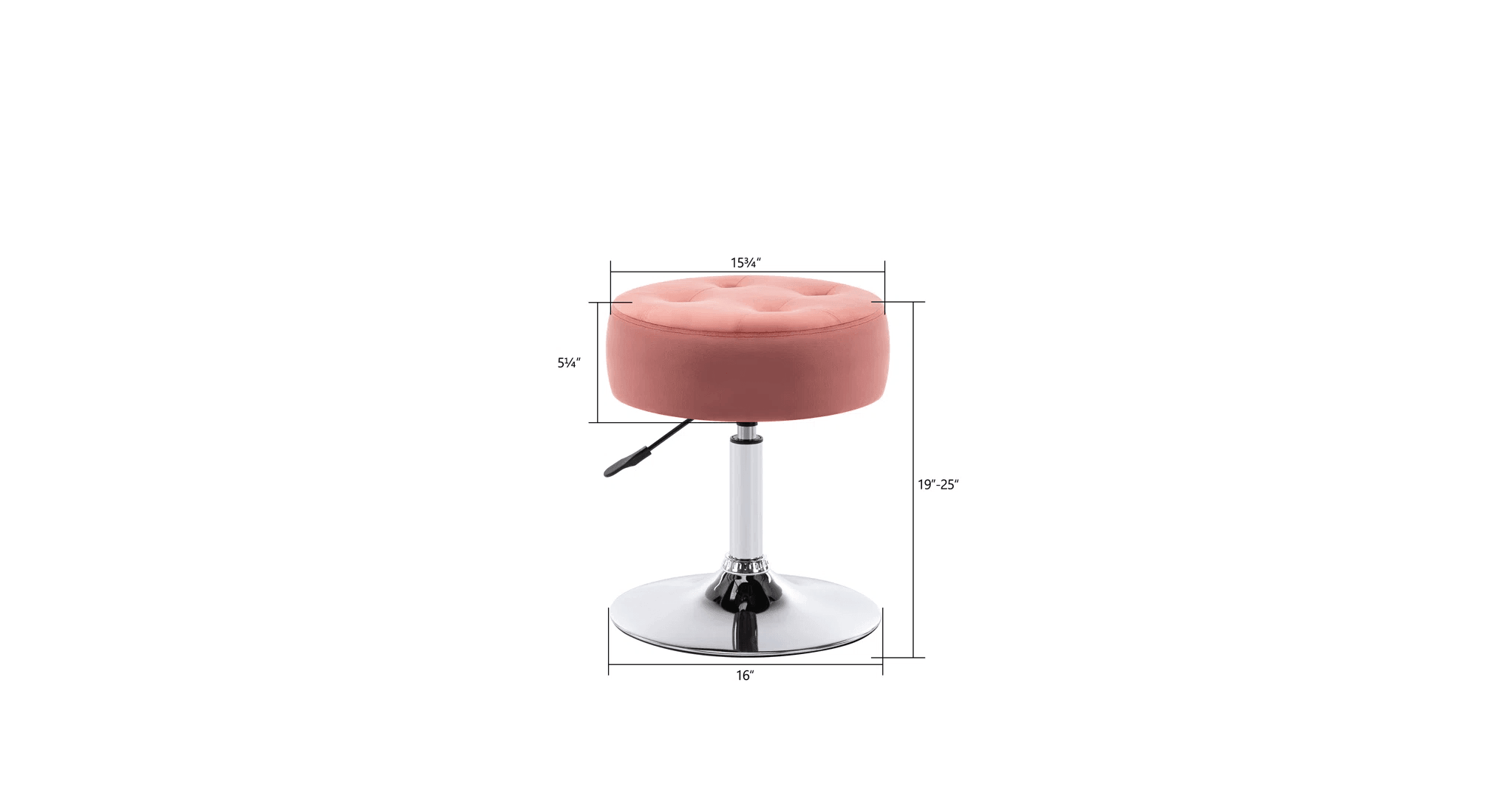 DERIA VANITY STOOL PINK - Ouch Cart 