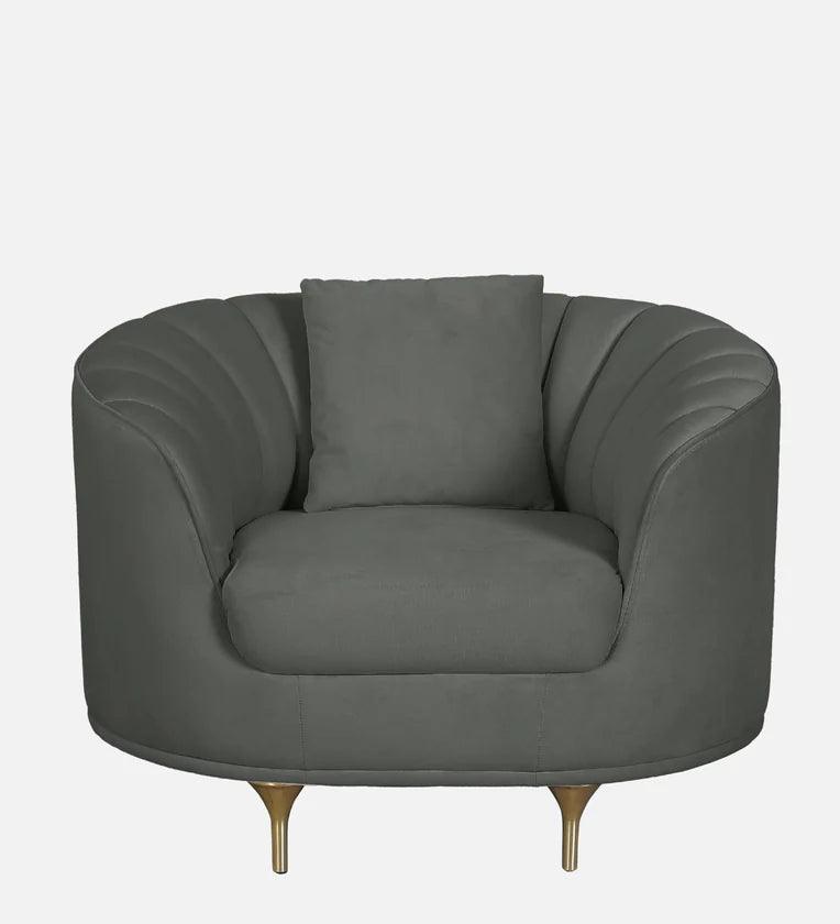 Fabric 1 Seater Sofa In Pebble Grey Colour - Ouch Cart 