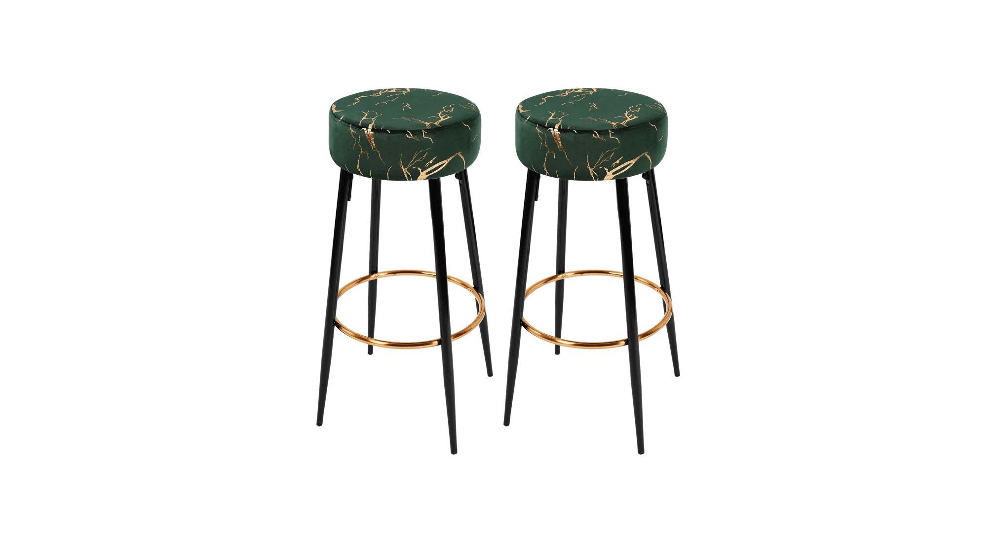 NAHMAN BAR STOOL GREEN SET OF 2 - Ouch Cart 