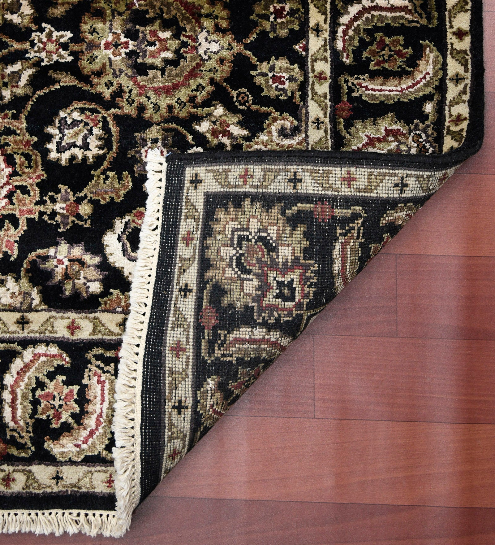 Luxor Classic Pattern Hand Knotted  Rectangle Anti-Skid Designer Carpet, Prayer Rug For Office Cabins, Small Living Spaces - 4'X6'