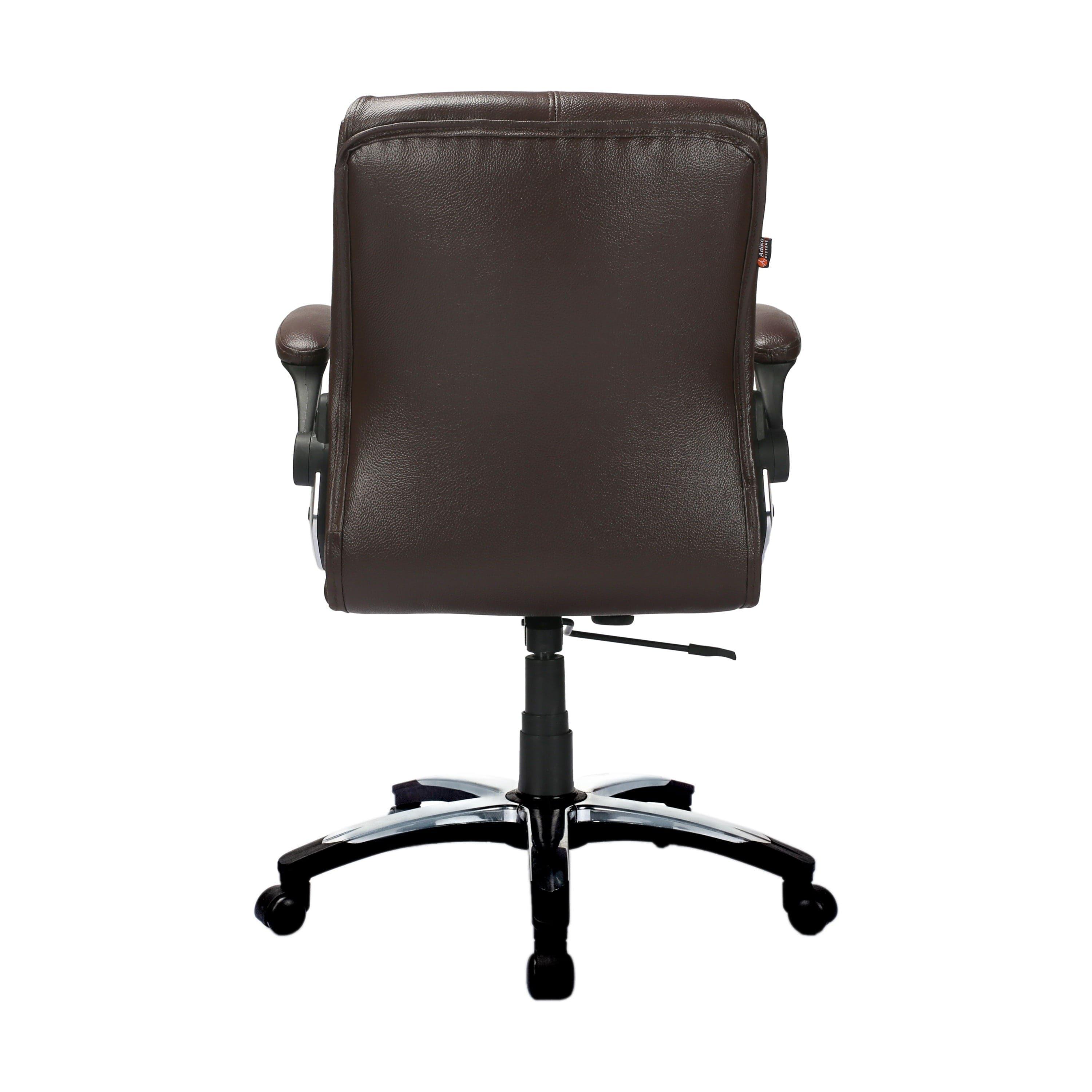 Adiko Medium Back Exceutive Chair in Brown - Ouch Cart 