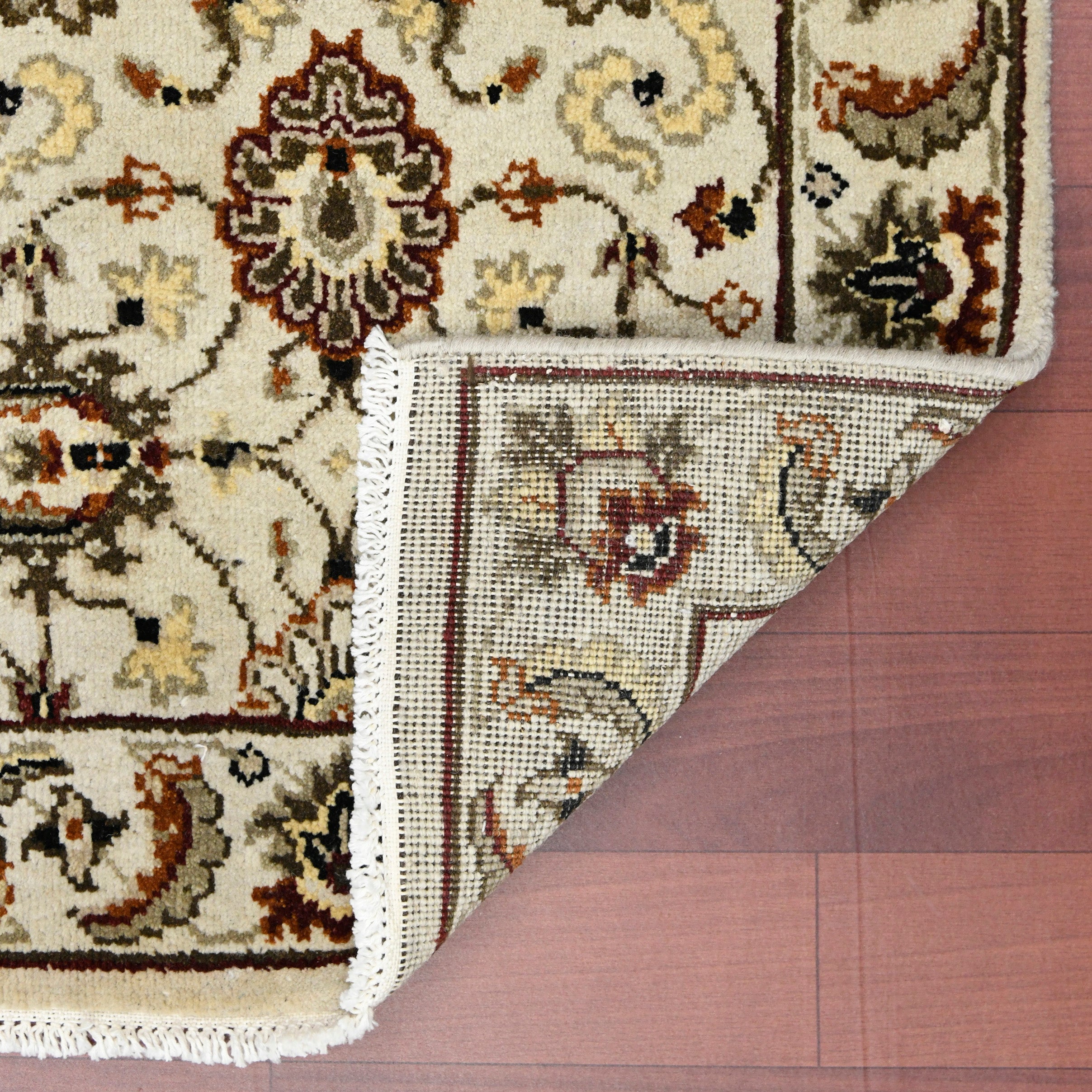 Luxor Classic Pattern Hand Knotted  Rectangle Anti-Skid Designer Carpet, Prayer Rug For Office Cabins, Small Living Spaces - 2'X3'