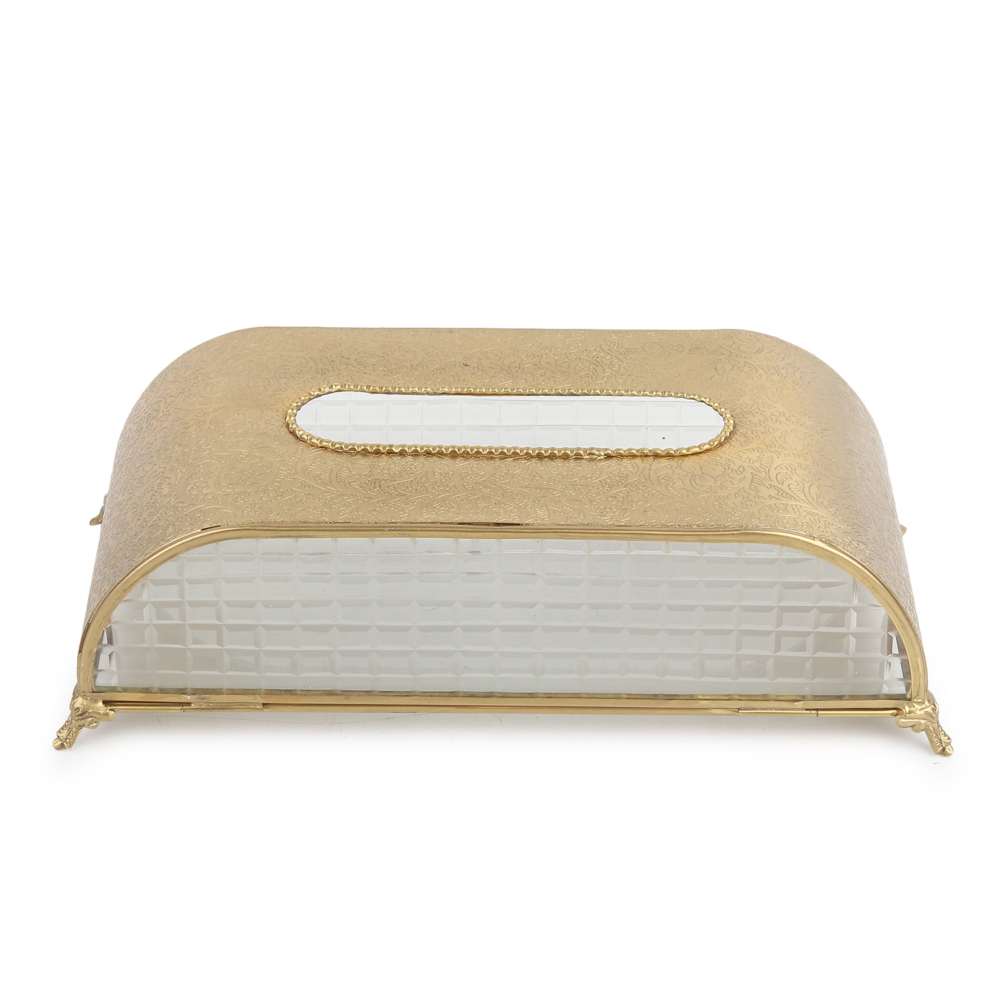 Sleek Slant Square Crystal Tissue Holder
