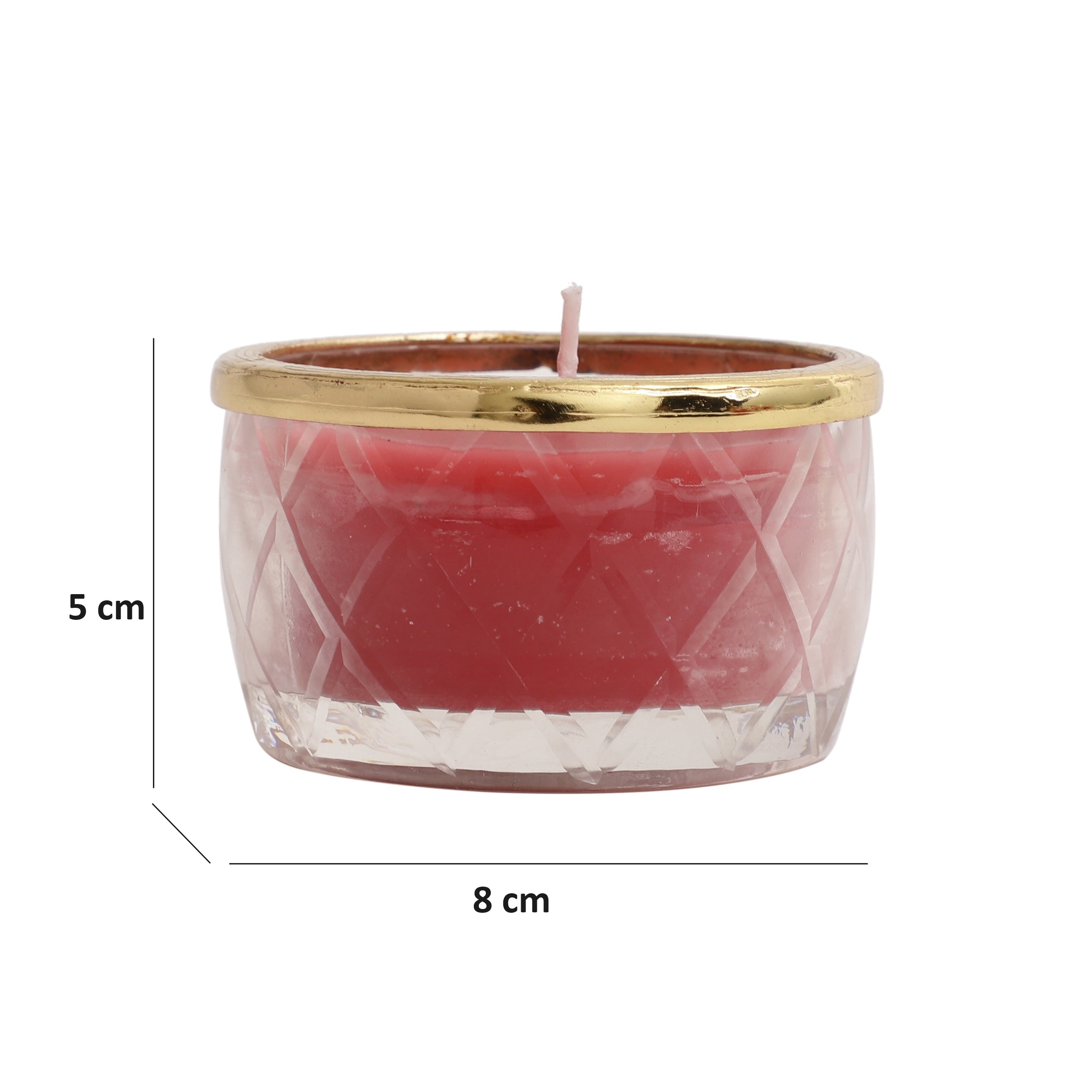 cherry blossom red scented candle jar with Golden ring