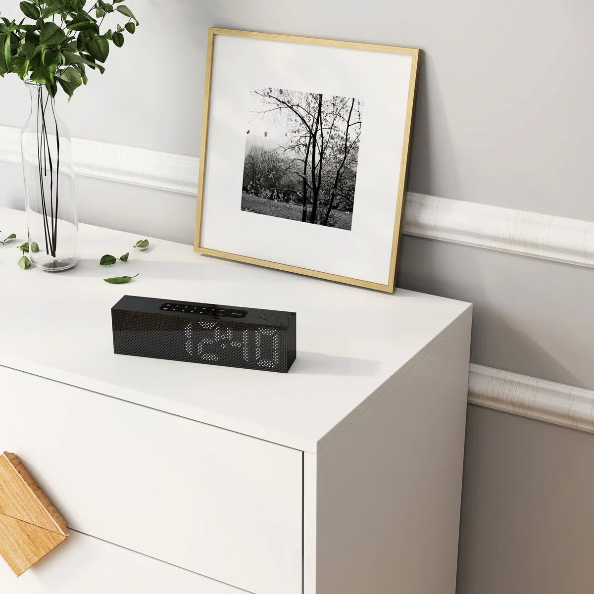 4 Drawer Bedroom Dresser - Space Saving, , Solid Wood Handle Design Furniture Drawers, Stable, Square