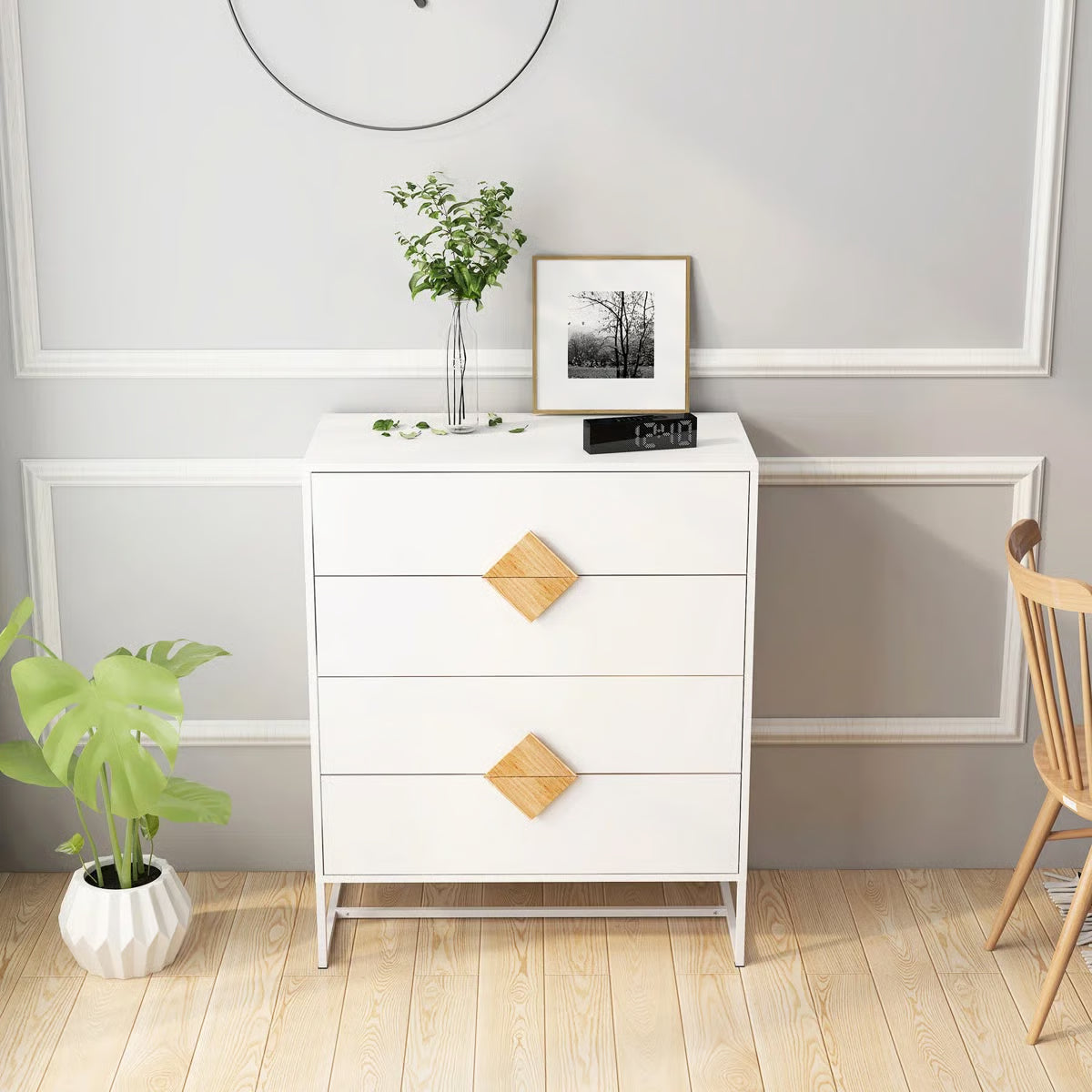 4 Drawer Bedroom Dresser-OUCH CART |Dressing table