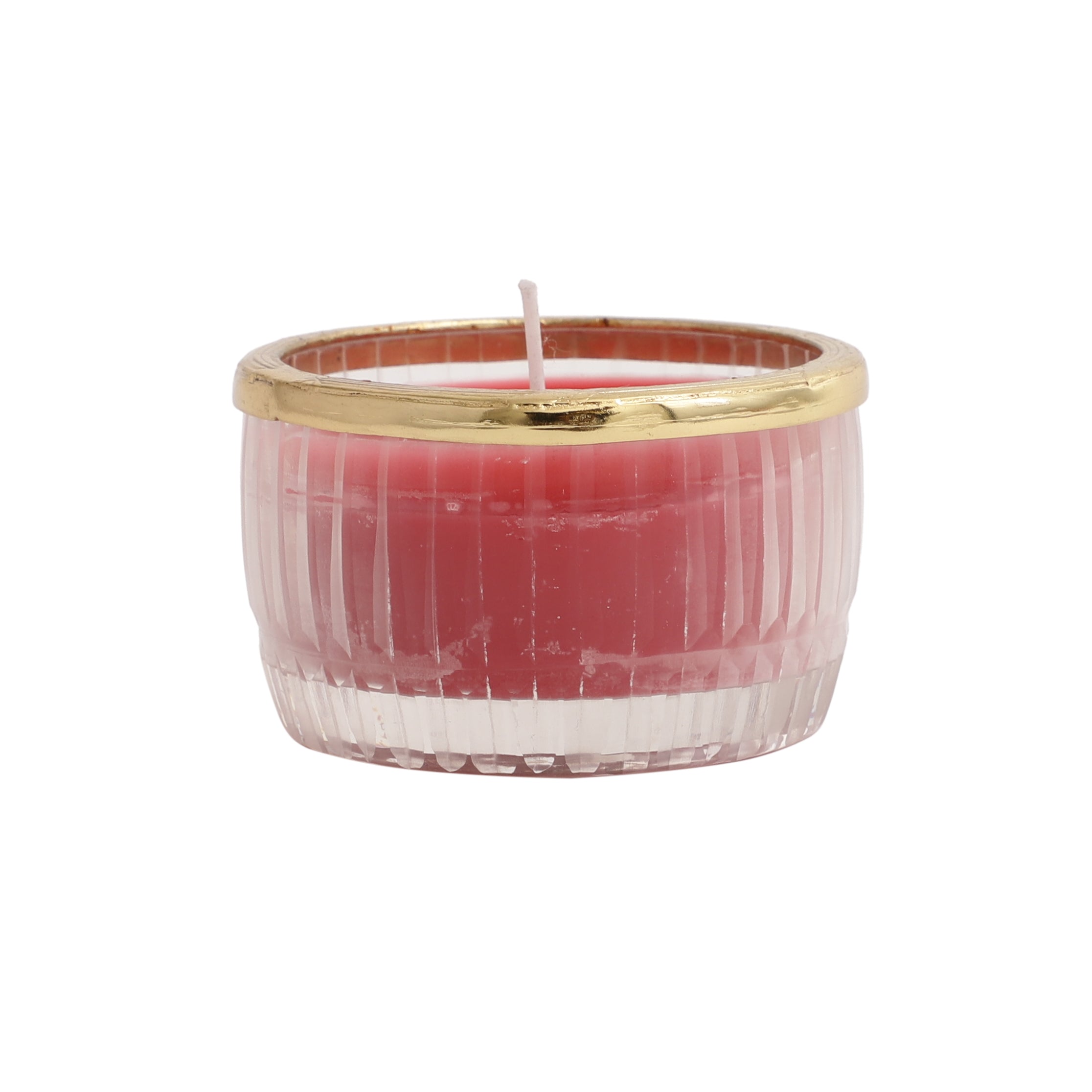 cherry blossom red scented candle glass jar with Golden ring