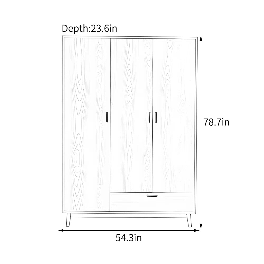 European style simple retro bedroom wardrobe