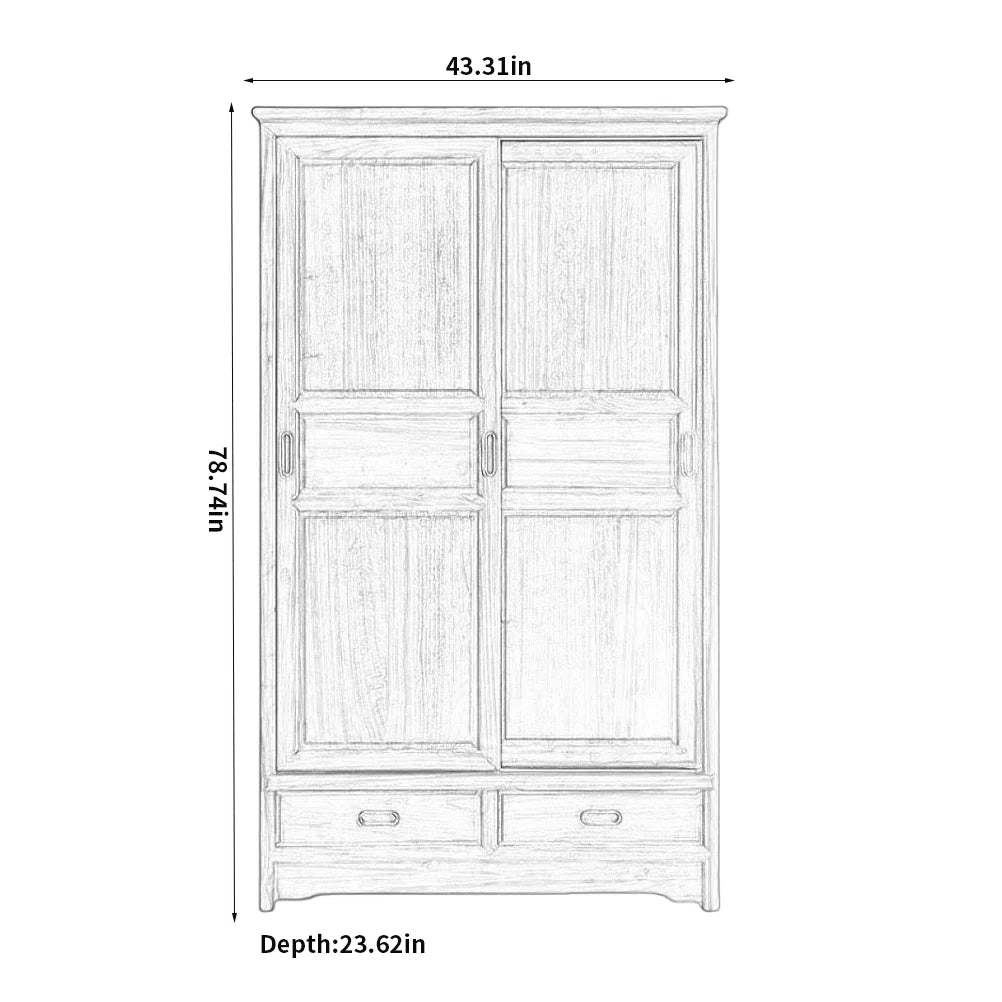 Vintage Solid Wood Wardrobe