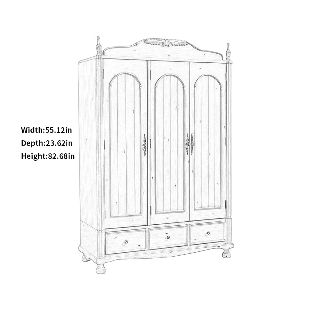 Vintage Solid Wood Wardrobe