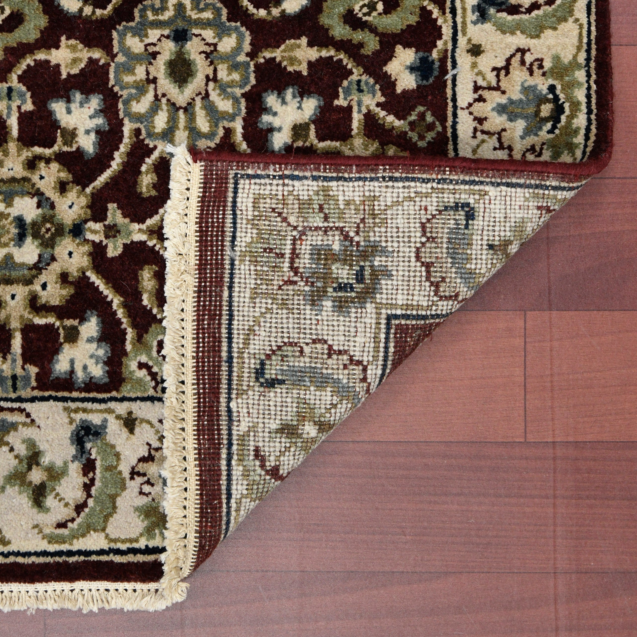 Luxor Classic Pattern Hand Knotted  Rectangle Anti-Skid Designer Carpet, Prayer Rug For Office Cabins, Small Living Spaces - 2'X3'