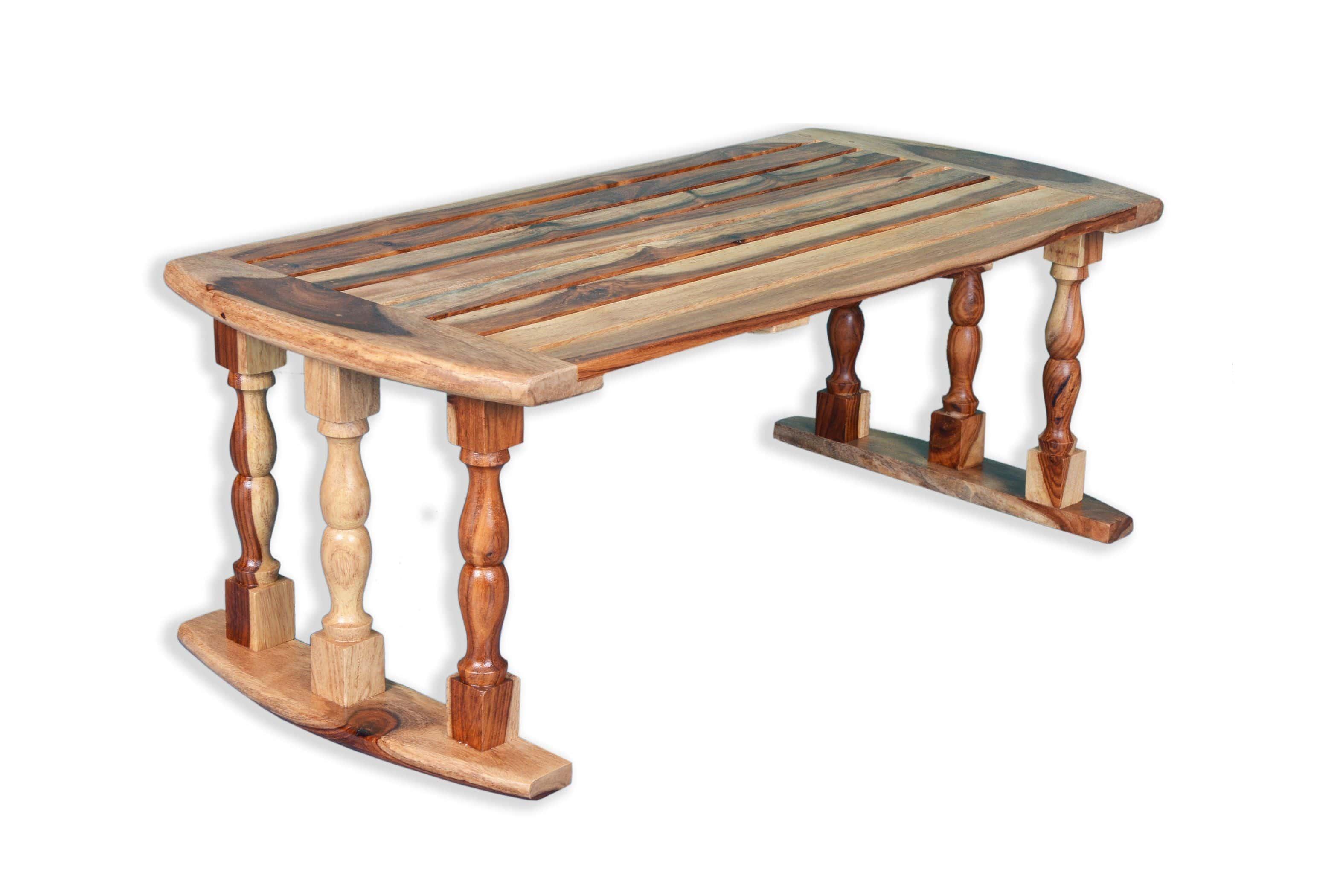 Sheesham Wood Breakfast Table | Laptop Table - Natural Finish - Ouch Cart 