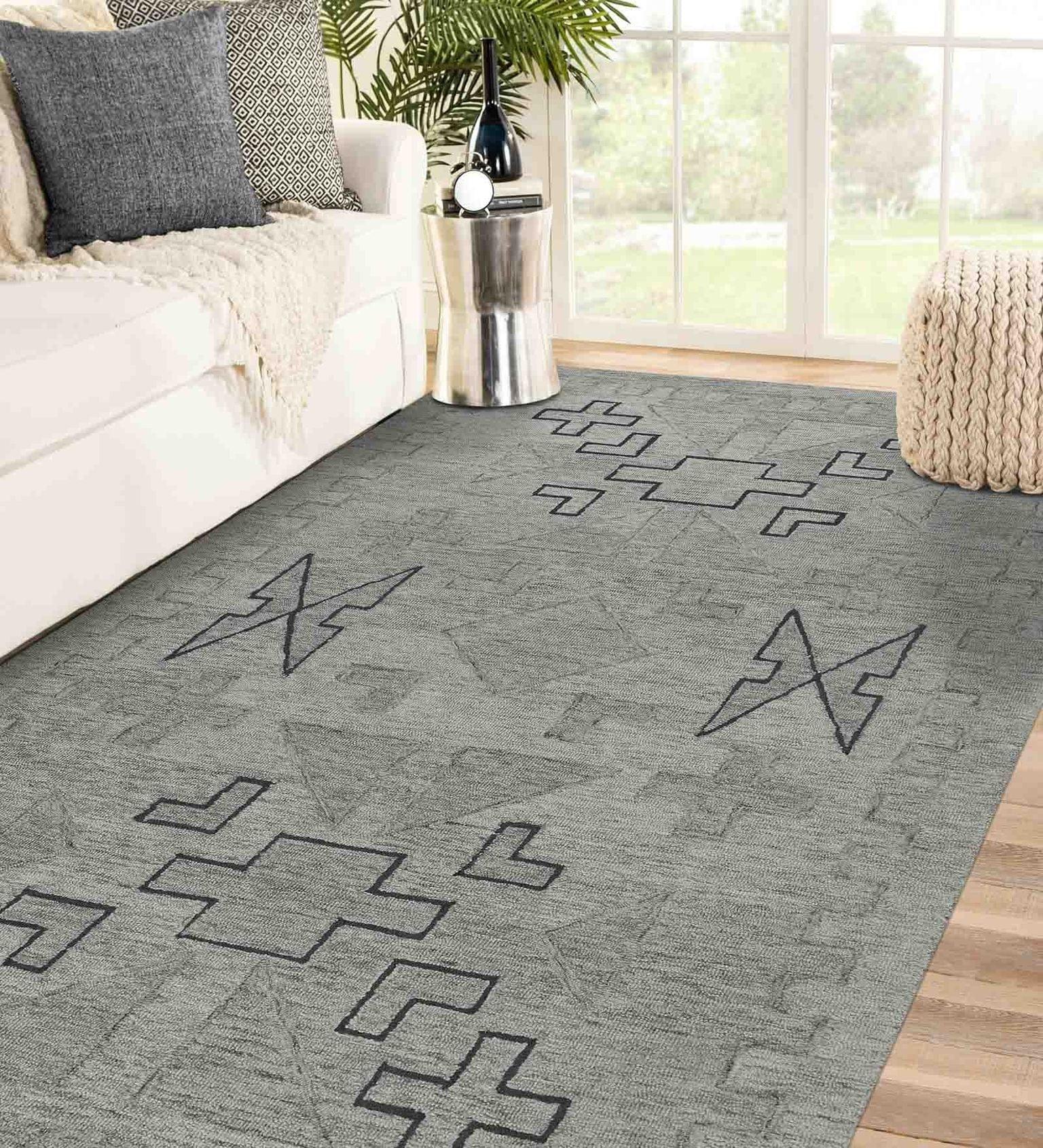 SHALE GRAY Wool Asteria 5x8 Feet  Hand-Tufted Carpet - Rug