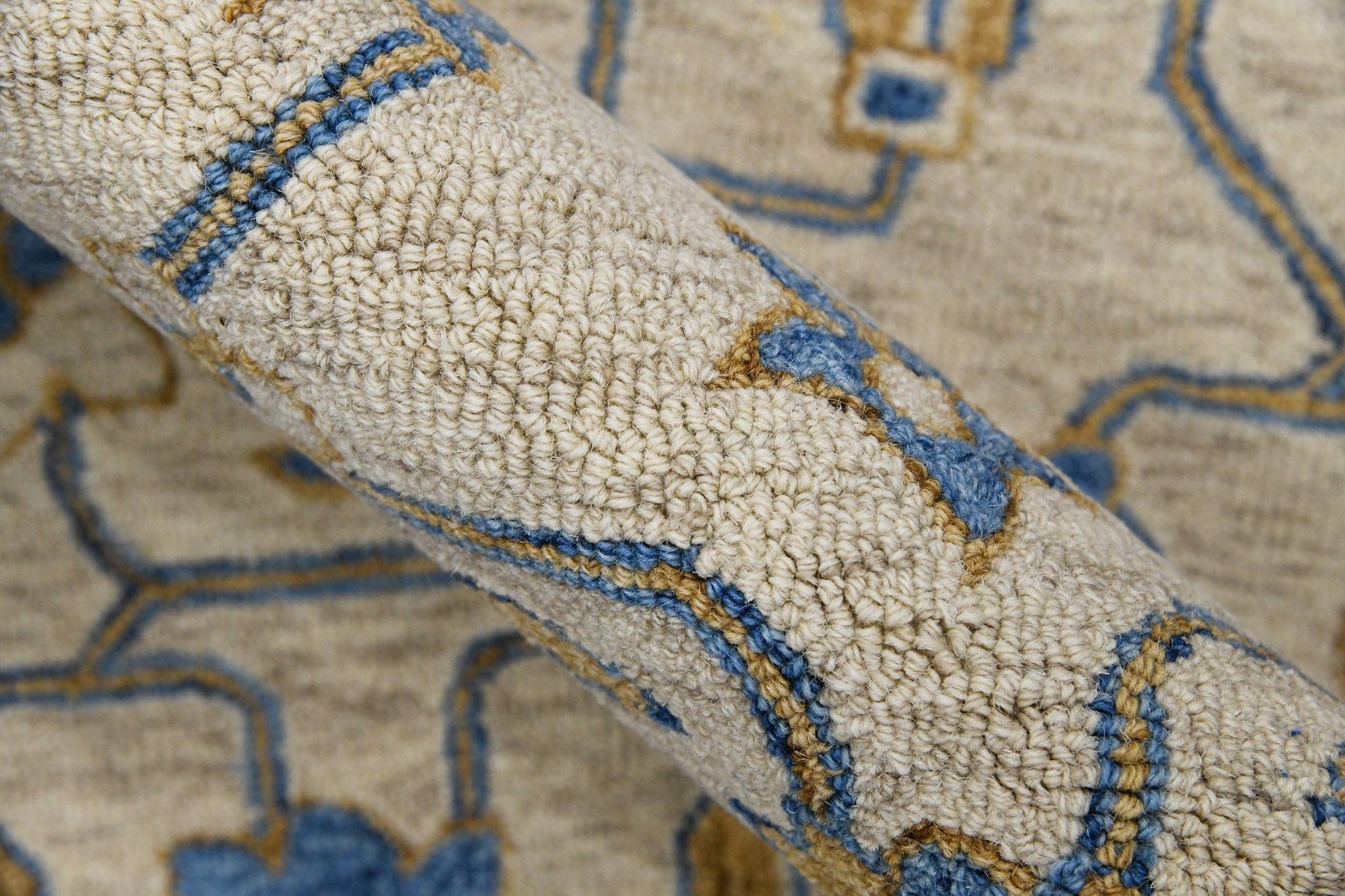 Royal Blue Wool Romania 8X10 Feet Hand-Tufted Carpet - Rug - Ouch Cart 