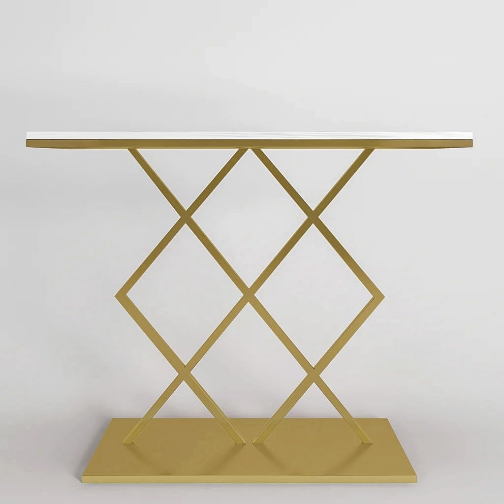 Sophisticated Iron Console Table with Clean Lines and Polished Modern Finish