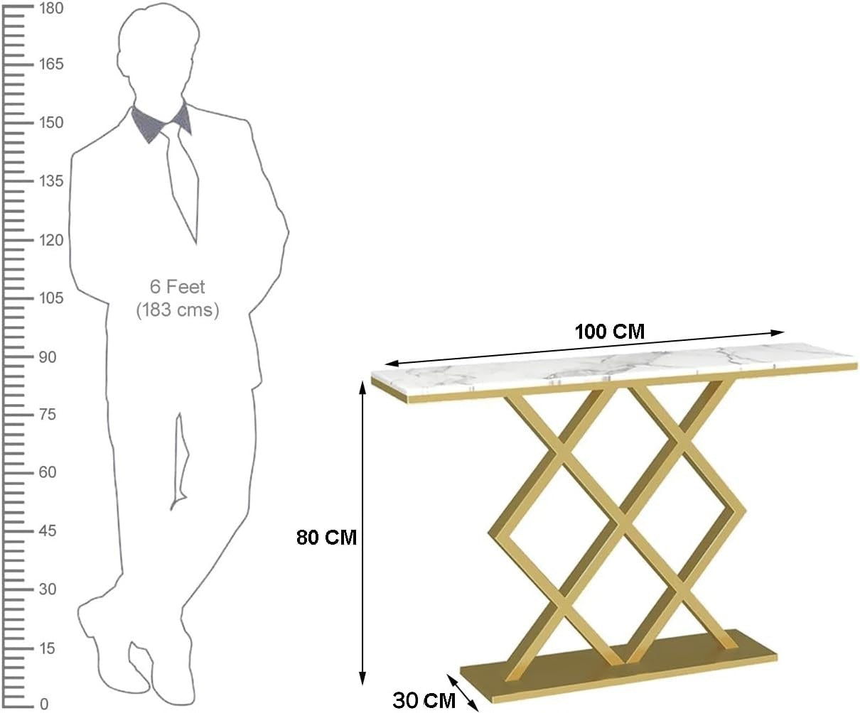 Sophisticated Iron Console Table with Clean Lines and Polished Modern Finish
