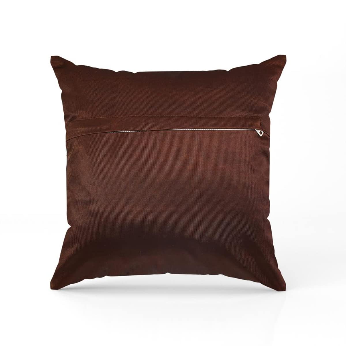 Brown Diamond Quilted Velvet Cushion Covers, 16 x 16 Inch, Set of 5