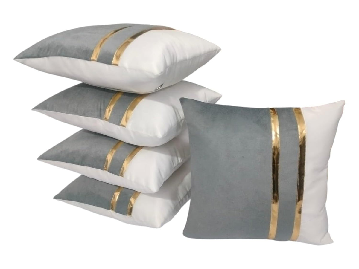 Self-Design Cushion Covers, 16 x 16 Inch, Blue, Set of 5