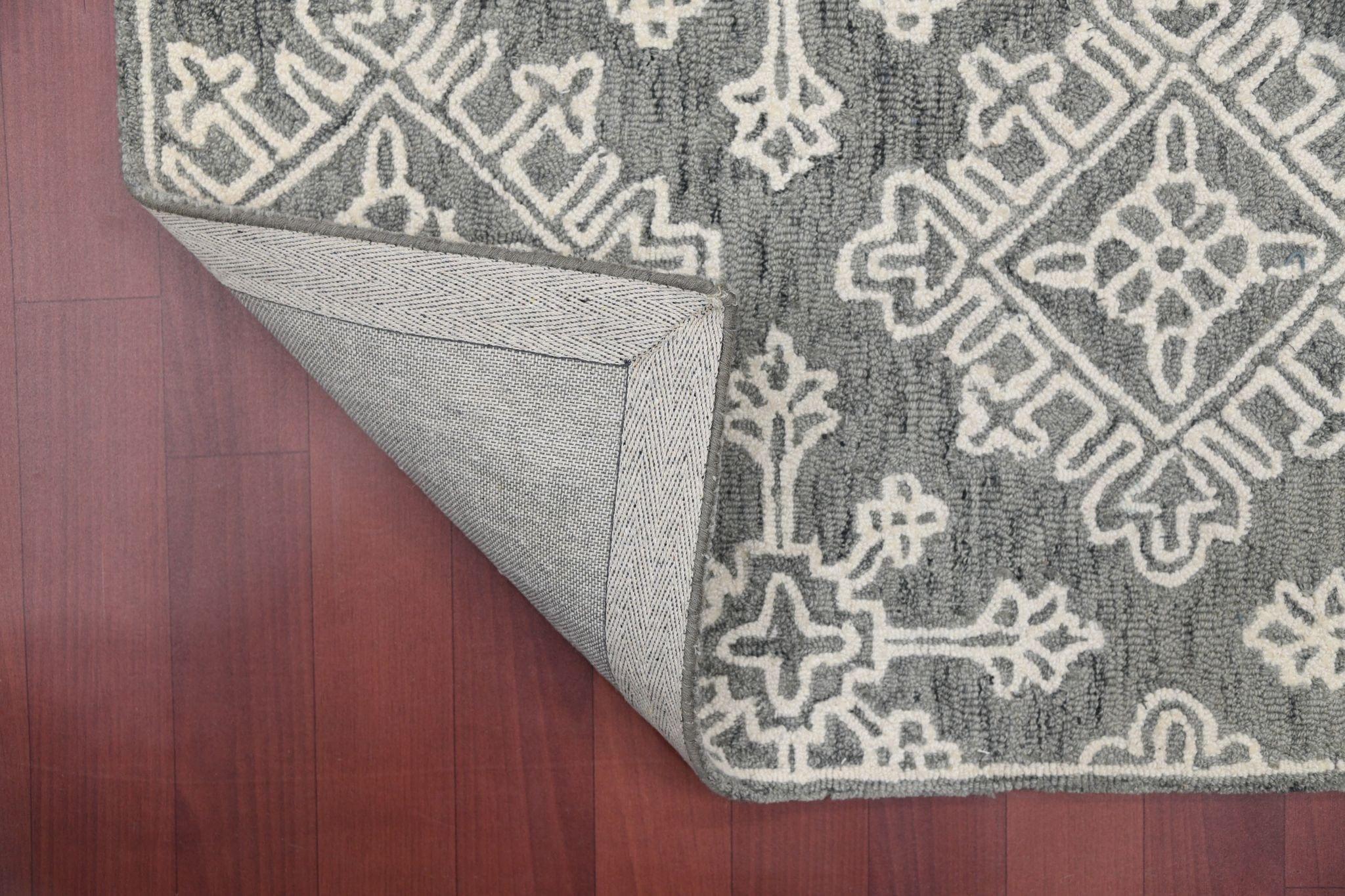 Gray Steel Wool Boston 4x6 Feet Hand-Tufted Carpet - Rug - Ouch Cart 