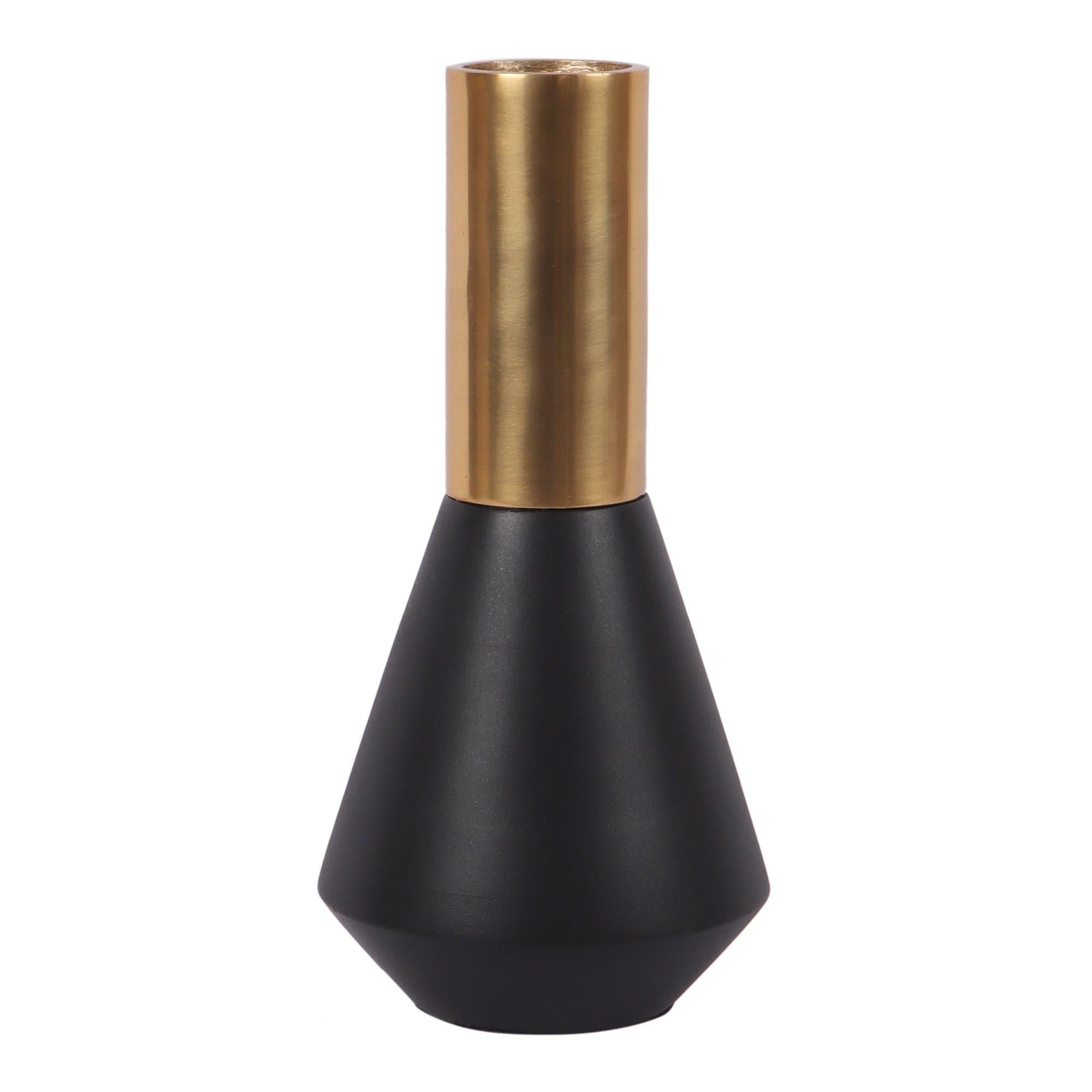 Matt Gold and Black Aluminum Deidra Table Vase - Ouch Cart 