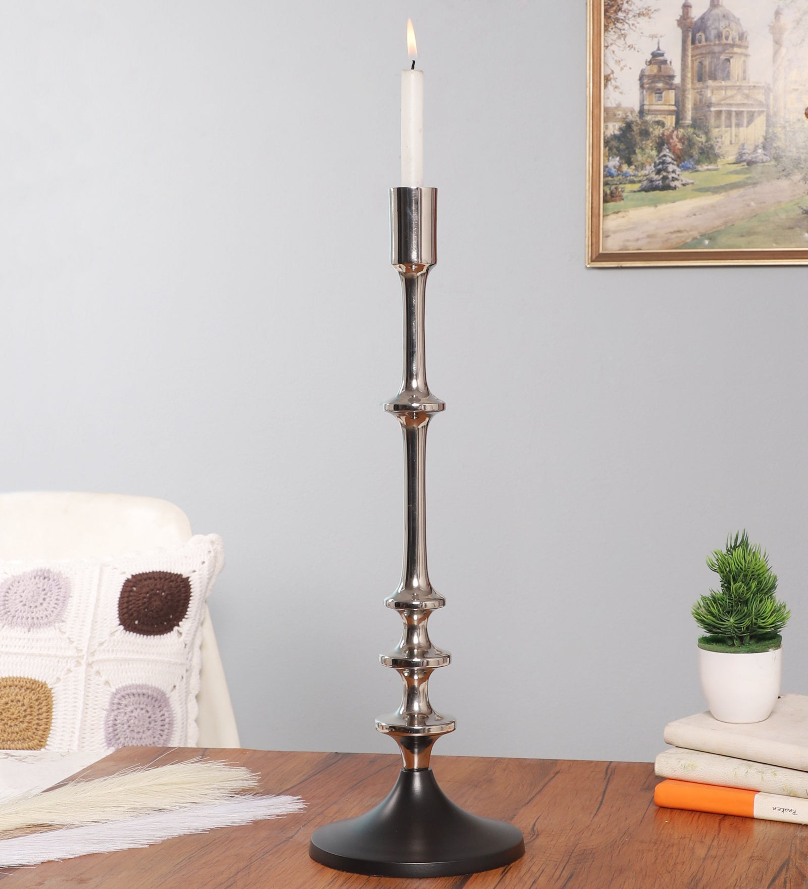 Aristea Silver Candle Holder Large - OUCH CART