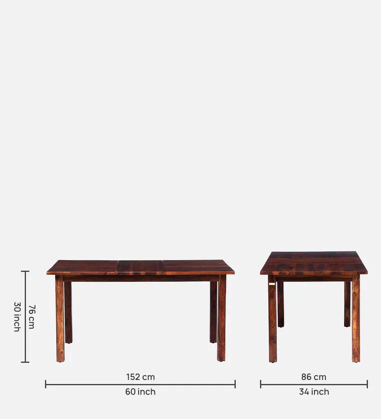 Sheesham Six Seater Dining Set in Honey OakFinish - Ouch Cart 