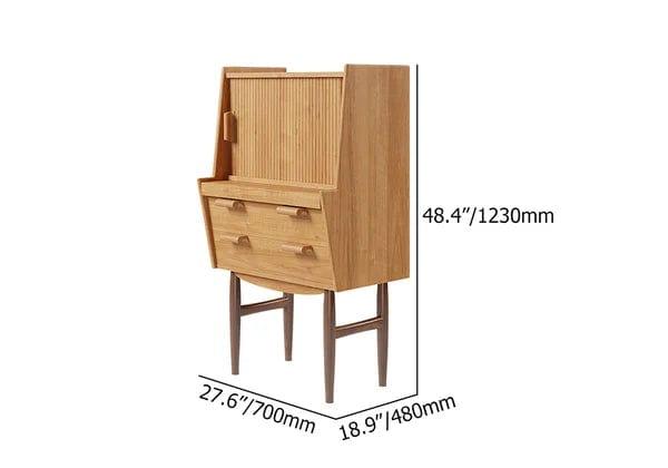 Helga Modern Secretary Desk with Hutch Computer Desk with Ample Storage With Chair - Ouch Cart 