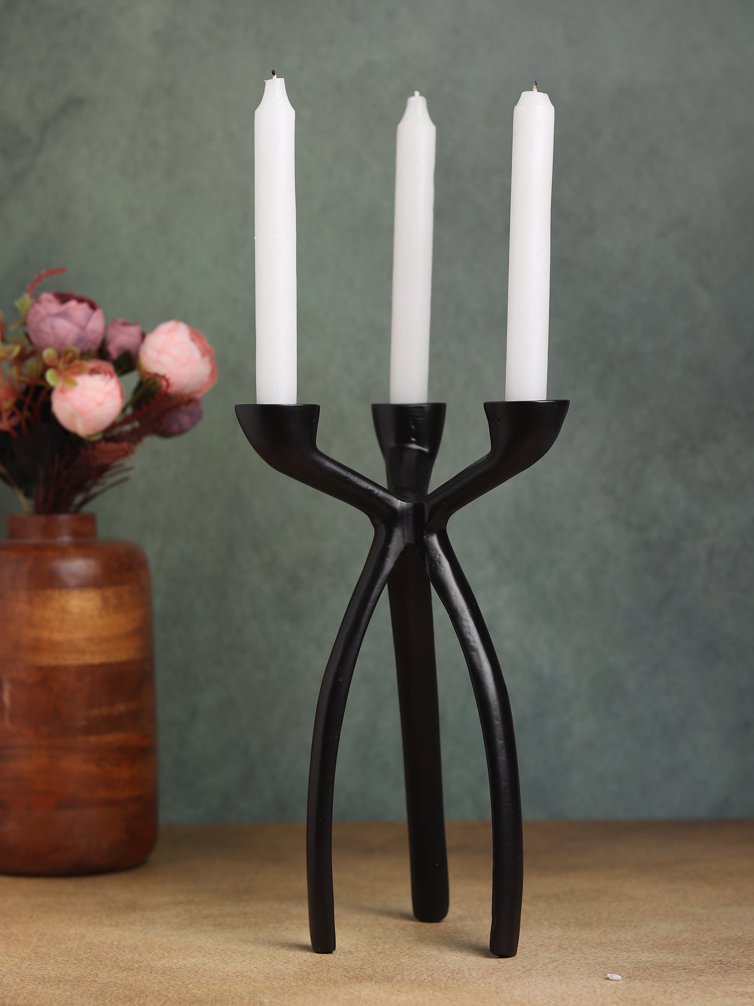 Trifecta Candle Holder in Black