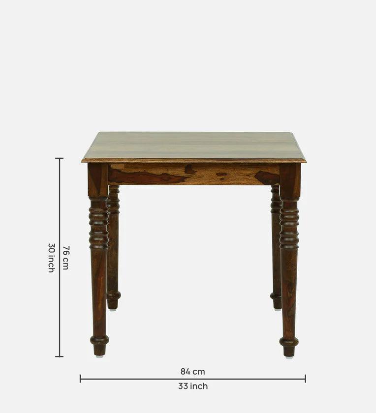 Sheesham Wood 4 Seater Dining Set In Provincial Teak Finish - Ouch Cart 