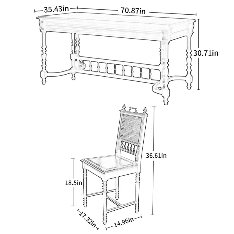 5 - Piece Solid Wood Trestle Dining Set