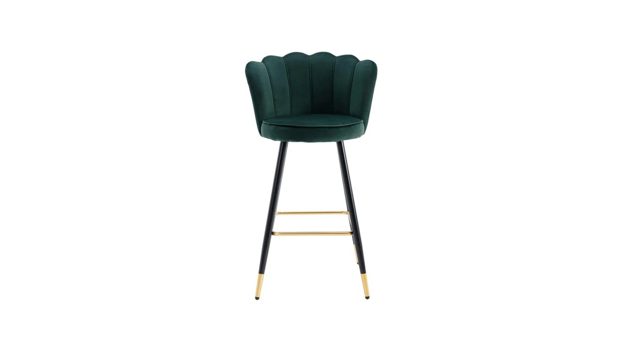 FLOWER COUNTER STOOL Green SET OF 2 - Ouch Cart 