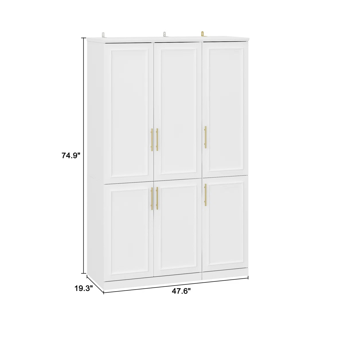 Sandhurst 74.9'' H 6-Door Wardrobe Armoire with 2 Hanging Rods