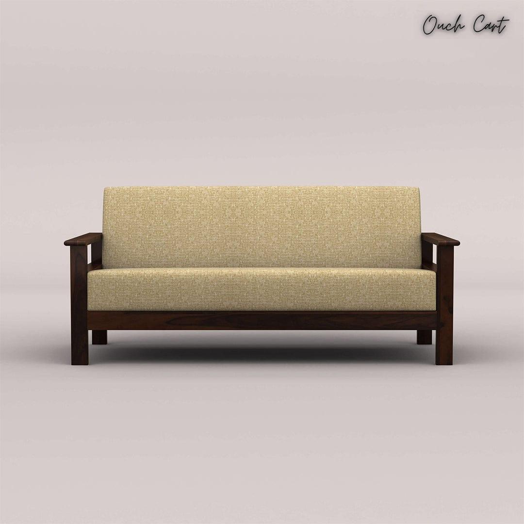 EDWIN 3+1+1 WOODEN SOFA SET (WALNUT FINISH)