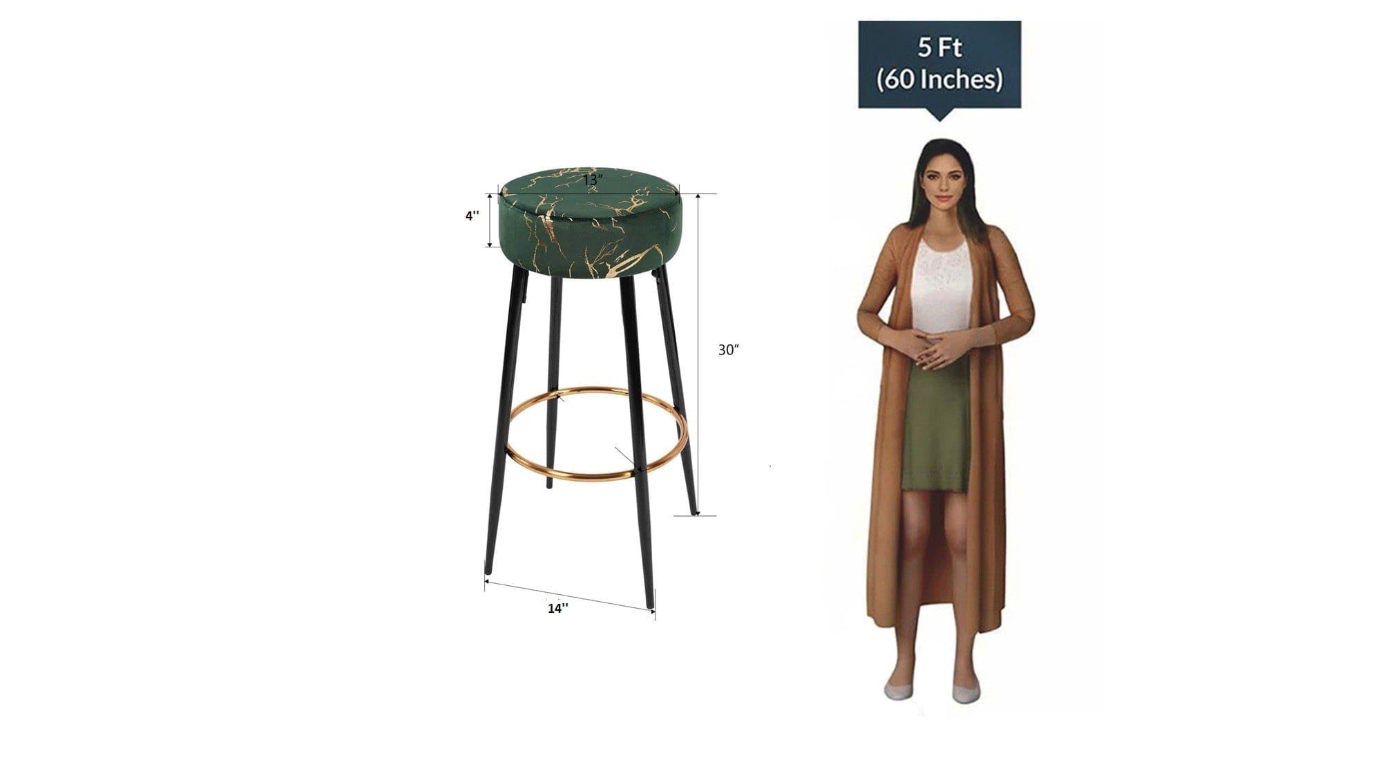 NAHMAN BAR STOOL GREEN SET OF 2 - Ouch Cart 