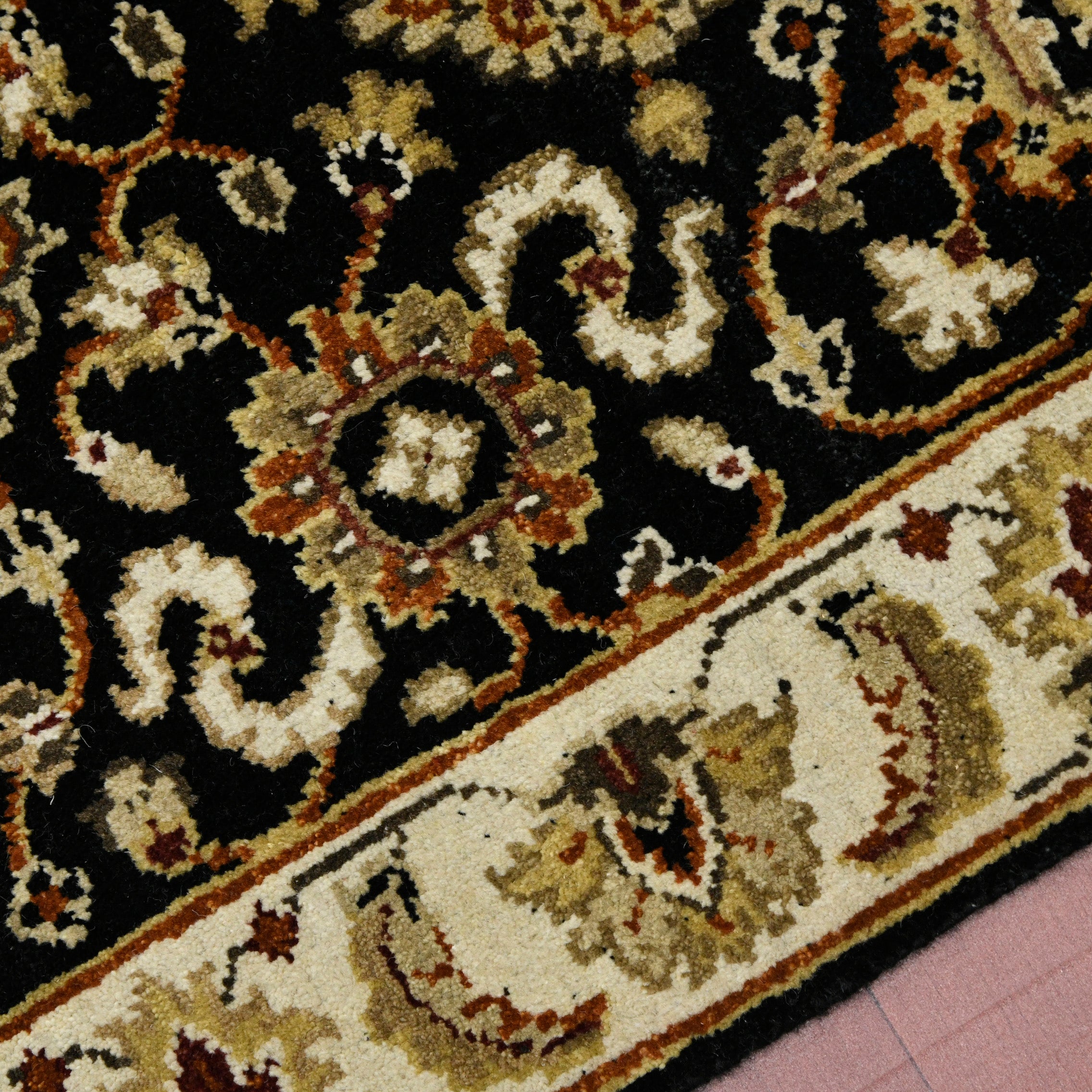 Luxor Classic Pattern Hand Knotted  Rectangle Anti-Skid Designer Carpet, Prayer Rug For Office Cabins, Small Living Spaces - 2'X3'